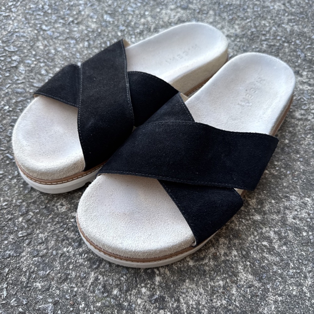 M.‎ Gemi The Pamela Sandals Womens 10 40 Black Suede Platform Comfort Made Italy
